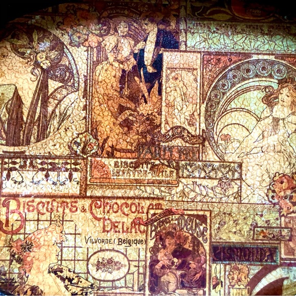 Vintage Pier 1 Art Nouveau Style Oval Serving Tray - Picture 2 of 3